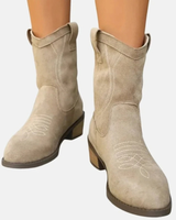 Romina | Damen Orthopädische Stiefeletten mit Western Design in Grau