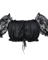 Romy | Damen Dirndlbluse mit Puffärmeln zum Oktoberfest in Schwarz