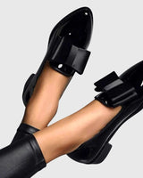 Romy | Damen Loafer mit Schleife in Schwarz