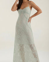 Valentina | Maxikleid in Salbeigrün