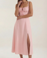 Elvira | Midikleid mit Schnürung in Rosa