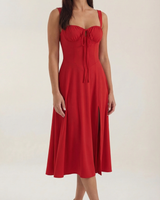Elvira | Midikleid mit Schnürung in Rot