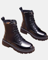 Rosalie | Damen Schwarze Orthopädische Winter Gefütterte Stiefeletten mit Reißverschluss in Schwarz