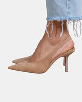 Rosemarie | Damen Slingback Pumps mit spitzer Kappe in Braun