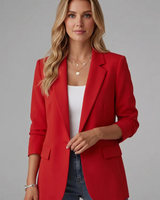 Rosemarie | Damen Taillierter Einreihiger Blazer in Rot
