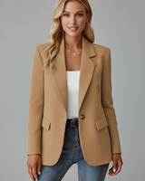 Rosemarie | Damen Taillierter Einreihiger Blazer in Braun