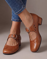Kausar - Bequeme Leder Schuhe in Khaki