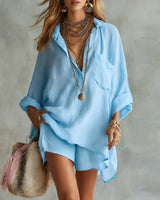 Rosina | Damen Zweiteiler Set in Blau