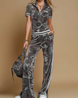 Rosita | Damen Camouflage Trainingsanzug Set in Grau