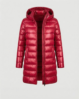 Roswitha | Damen Winterjacke mit Kapuze, Stepp Design und Daunen Optik in Rot