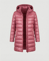 Roswitha | Damen Winterjacke mit Kapuze, Stepp Design und Daunen Optik in Rosa