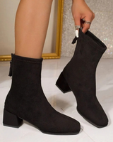 Salome | Damen Orthopädische Stiefeletten mit Reißverschluss und Absatz in Schwarz