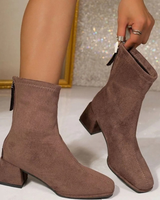 Salome | Damen Orthopädische Stiefeletten mit Reißverschluss und Absatz in Braun