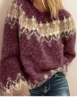 Sandra | Damen Pullover mit besonderem Muster in Rot