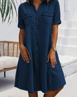 Sandra | Damen Sommerkleid Luftig Elegant Feminin in Marineblau