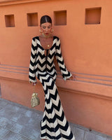Saskia | Häkel-Maxikleid in Schwarz