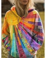 Sarah | Damen Boho Hoodie mit Sonne in Mehrfarbig