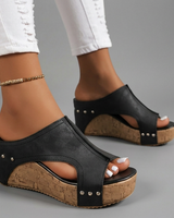 Layen – Sandalen Mit Keilabsatz in Schwarz