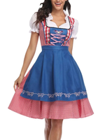 Saskia | Damen Oktoberfest Dirndl Trachtenkleid in Blau