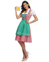 Saskia | Damen Oktoberfest Dirndl Trachtenkleid in Grün