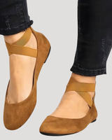 Saskia | Damen Riemchen Ballerinas in Braun