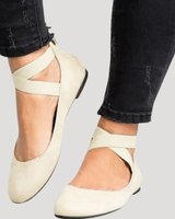 Saskia | Damen Riemchen Ballerinas in Weiß