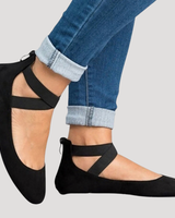 Saskia | Damen Riemchen Ballerinas in Schwarz