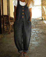 Jasmijn - Denim Overall in Schwarz