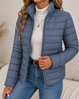 Selina | Damen Leichte Wasserdichte Jacke mit Reißverschluss in Grau
