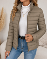 Selina | Damen Leichte Wasserdichte Jacke mit Reißverschluss in Khaki