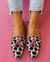 Seraphima | Damen Spitzer Loafer mit Quasten in Rosa