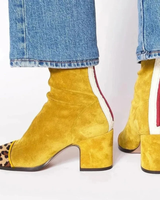 Serena | Damen Orthopädische Stiefeletten aus Wildleder mit Reißverschluss in Gelb