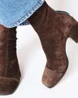 Serena | Damen Orthopädische Stiefeletten aus Wildleder mit Reißverschluss in Braun