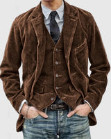 Sheene | Vintage Kord Revers Jacke in Braun (Jacke)