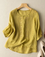 Sonia – Elegante Damen Spitzenbluse in Yellow