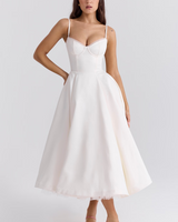 Evelina – mittellanges Kleid in Weiß