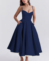 Evelina – mittellanges Kleid in Blau