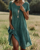 Carrie – Boho Chic Sommerkleid in Grün