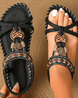 Tavinna - gepolsterte orthopädische Sandalen in Schwarz