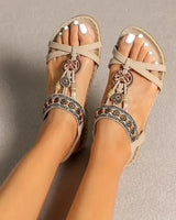 Tavinna - gepolsterte orthopädische Sandalen in Beige