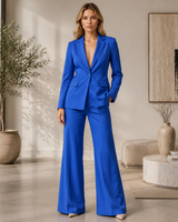 Sigrid | Damen Stilvoller Blazer Hosenanzug in Blau