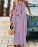 Sigrid | Damen Trägerkleid Maxikleid Sommerkleid in Lila