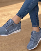 Silvana | Damen Sneaker mit Reißverschluss und Keilabsatz in Blau