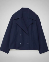 Simone | Damen Winterjacke Mit Knöpfen, Kragen Und Langarm Design in Marineblau