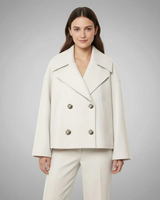 Simone | Damen Winterjacke Mit Knöpfen, Kragen Und Langarm Design in Beige