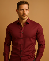 Aldous - Herrenhemd mit Stretch und schmalem Design in Rot