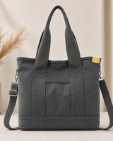 Sna | Damen Praktische Canvas Schultertasche in Grau