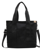 Sna | Damen Praktische Canvas Schultertasche in Schwarz