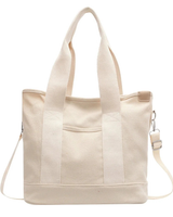 Sna | Damen Praktische Canvas Schultertasche in Weiß