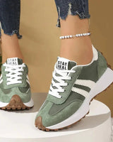 Sneaker Damen Mit Streifendetail in Grün